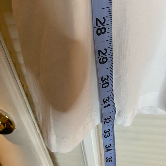 White V Neck Tee Shirt Dress with Pockets size Small - Picture 10 of 13